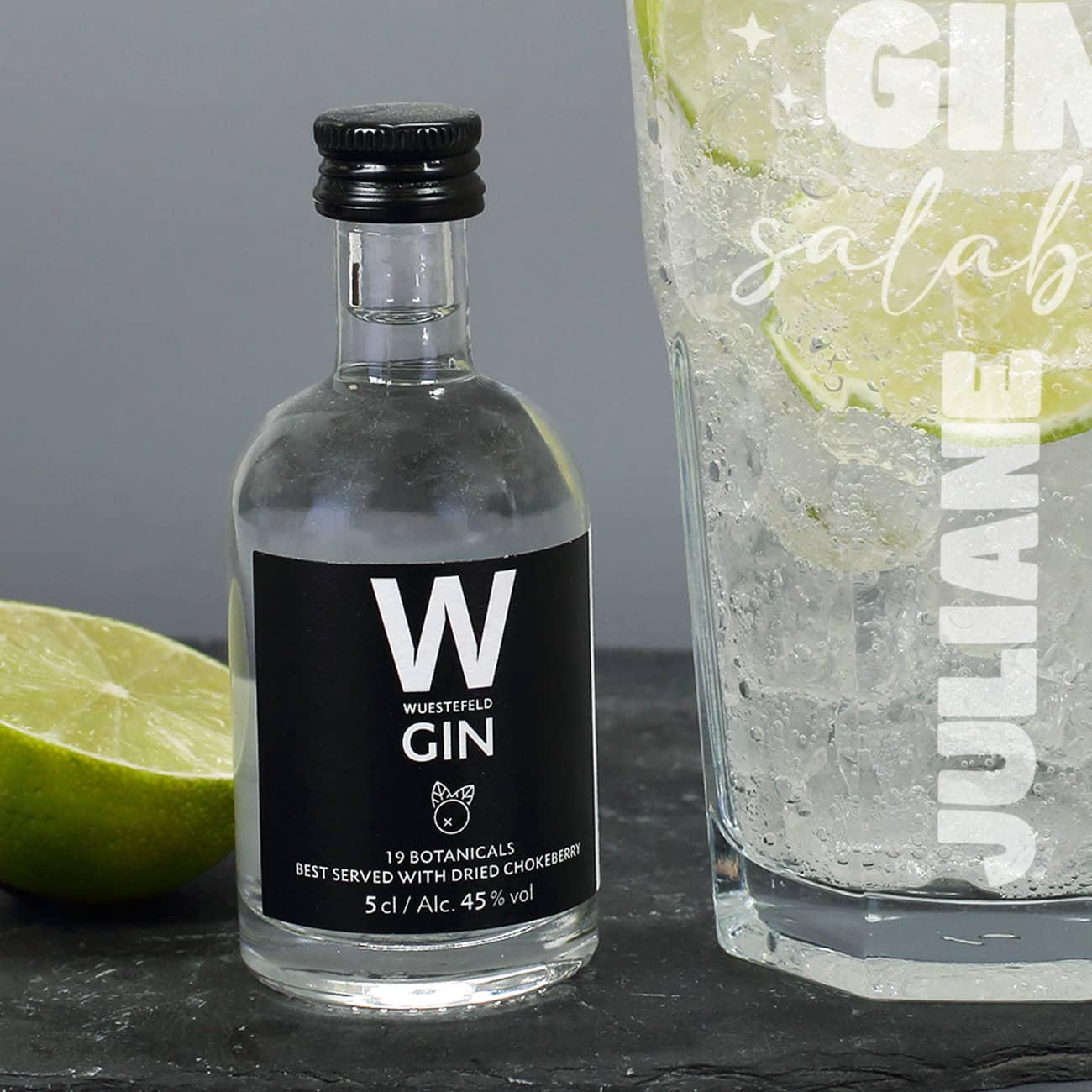 Gin salabim - kleines Gin Geschenkset mit Ihrem Wunschnamen