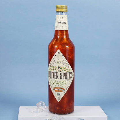 Eine 0,7 l Flasche Glitter Spritz
