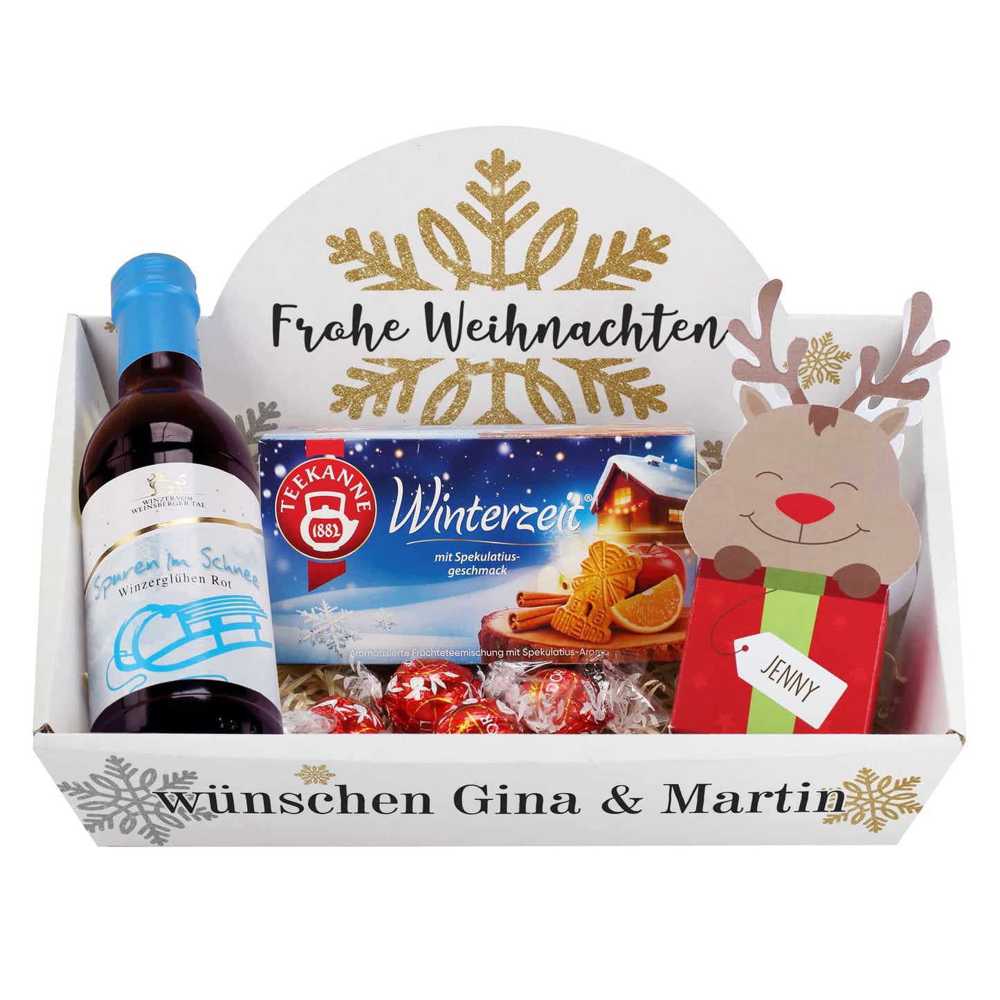 Geschenkset zu Weihnachten mit Glühwein, Tee und Schokolade
