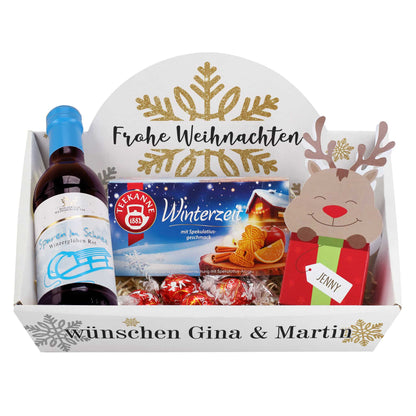 Geschenkset zu Weihnachten mit Glühwein, Tee und Schokolade