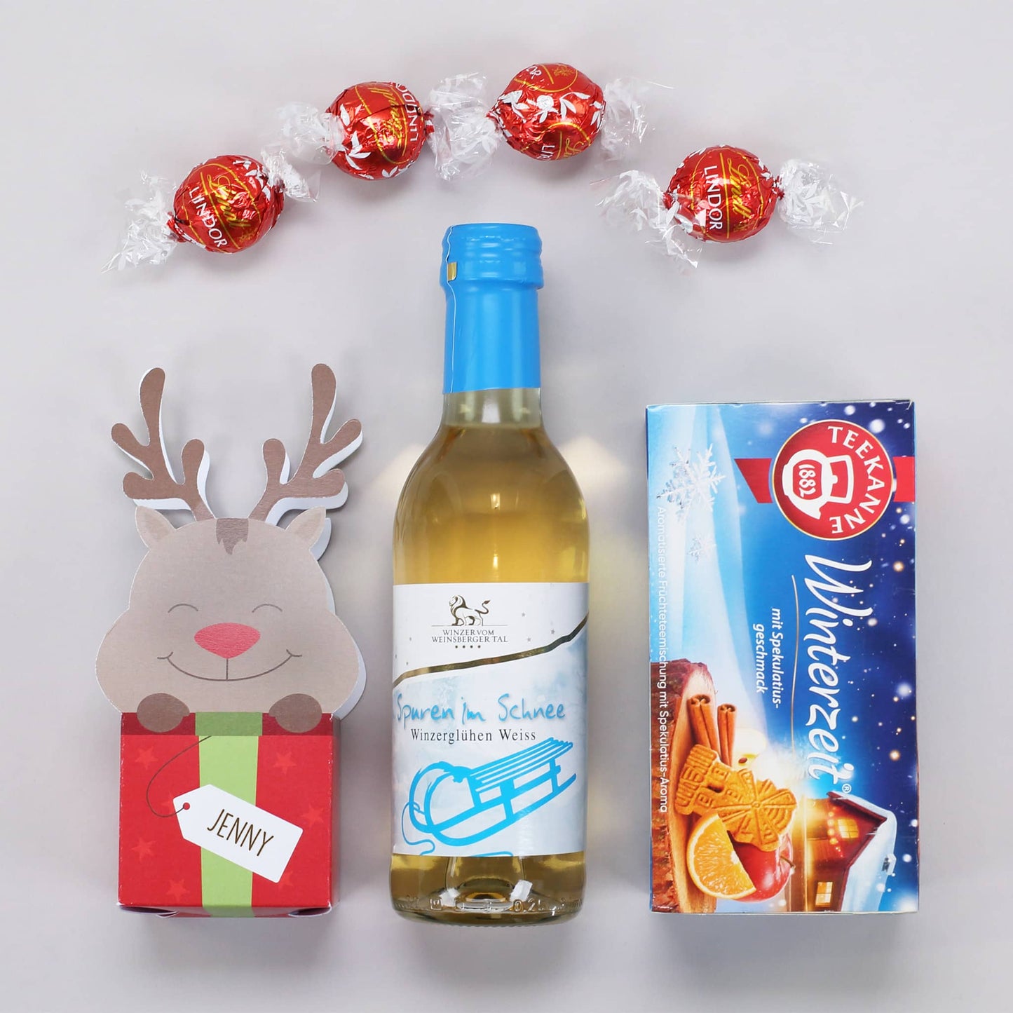 Geschenkset zu Weihnachten mit Glühwein, Tee und Schokolade