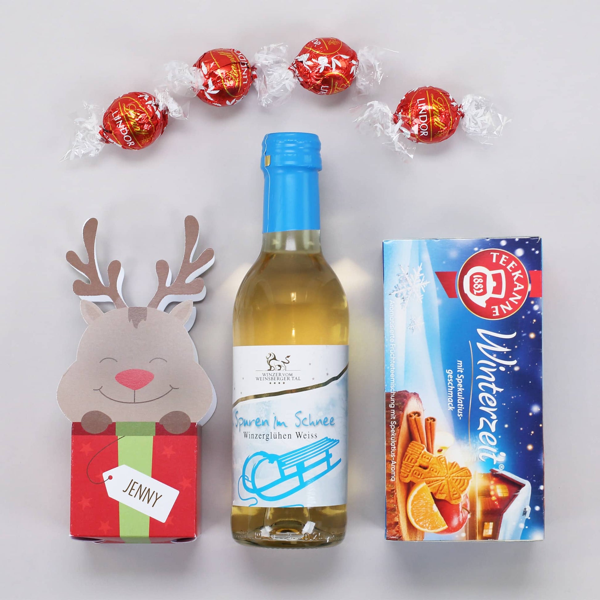 Geschenkset zu Weihnachten mit Glühwein, Tee und Schokolade