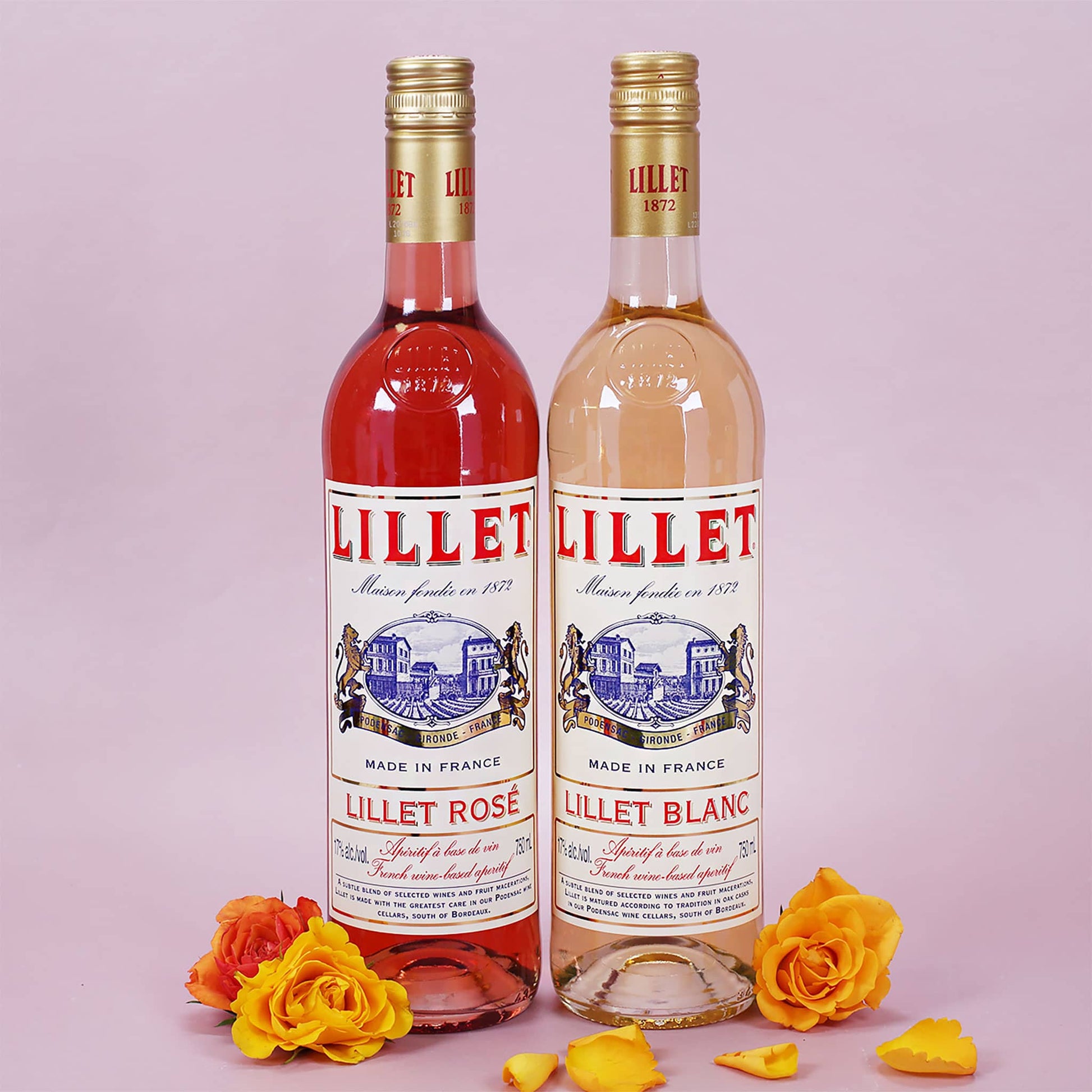 Zwei Flaschen Lillet in zwei Sorten