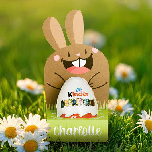 Überraschungsei mit personalisierter Geschenkverpackung zu Ostern | Osterhase "Frohe Ostern"