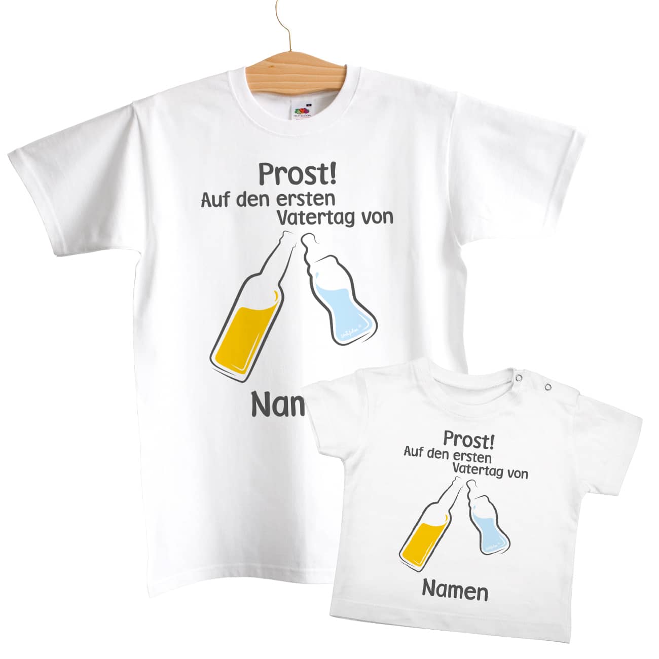 Beide Shirts mit Namensaufdruck