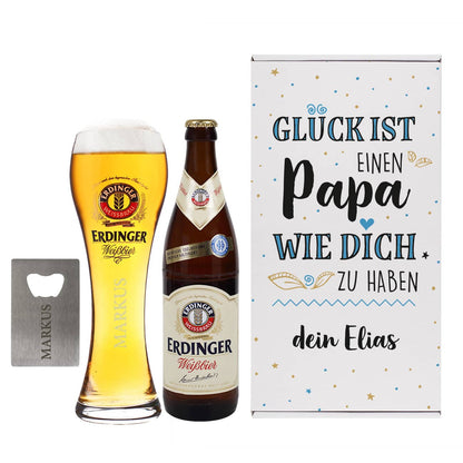 Glück ist, einen Papa wie dich zu haben - Erdinger Geschenkset zum Vatertag