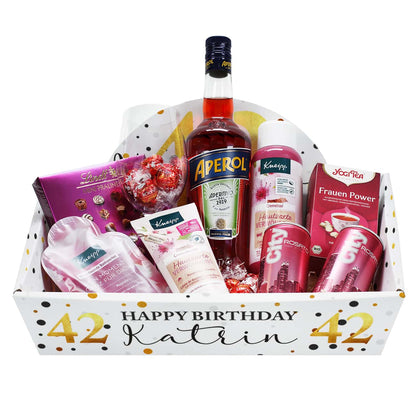 Gefüllter Geschenkkorb zum Geburtstag für Frauen