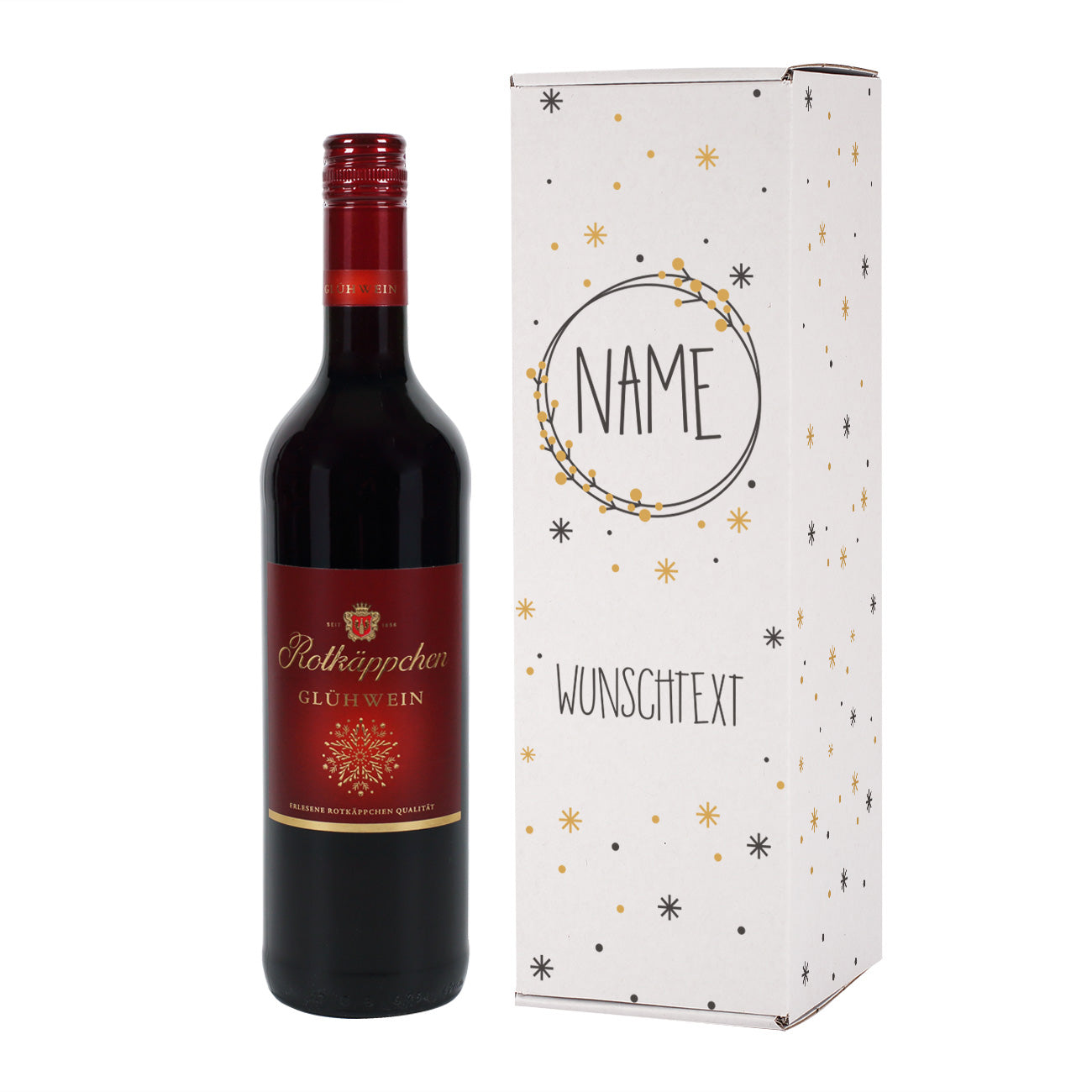 Glühwein Set personalisiert mit Name und Text