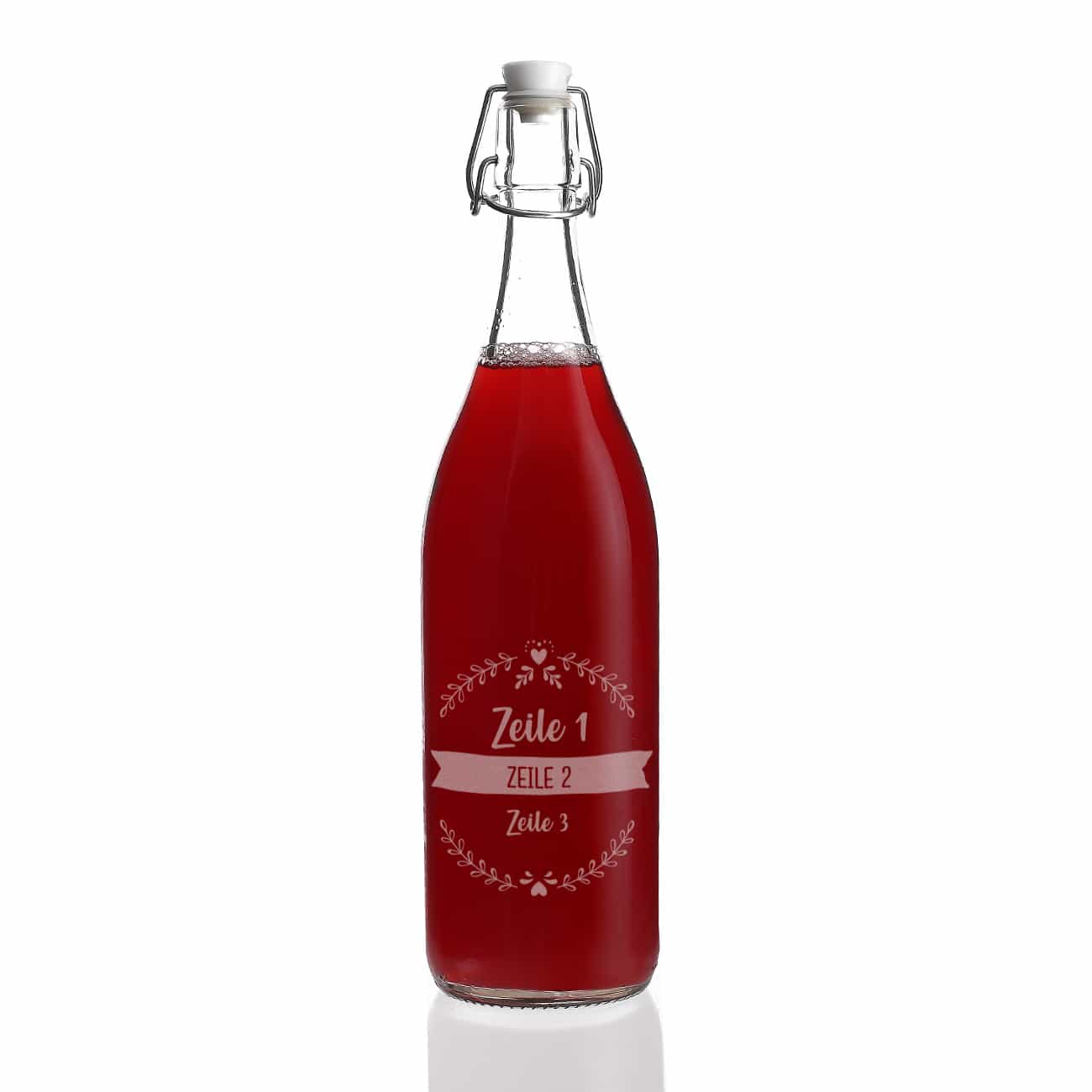 Bügelflasche mit Gravur zum Selbstbefüllen