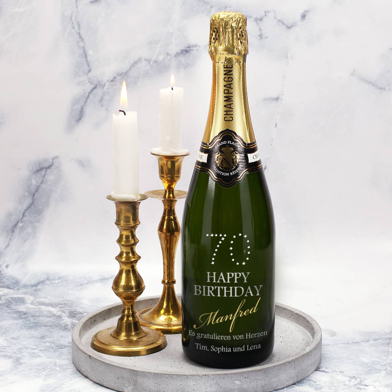 Champagner zum 70. Geburtstag mit Gravur