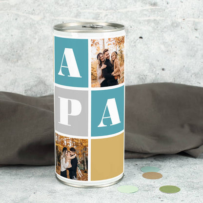 Papa Bierdose mit 3 Fotos