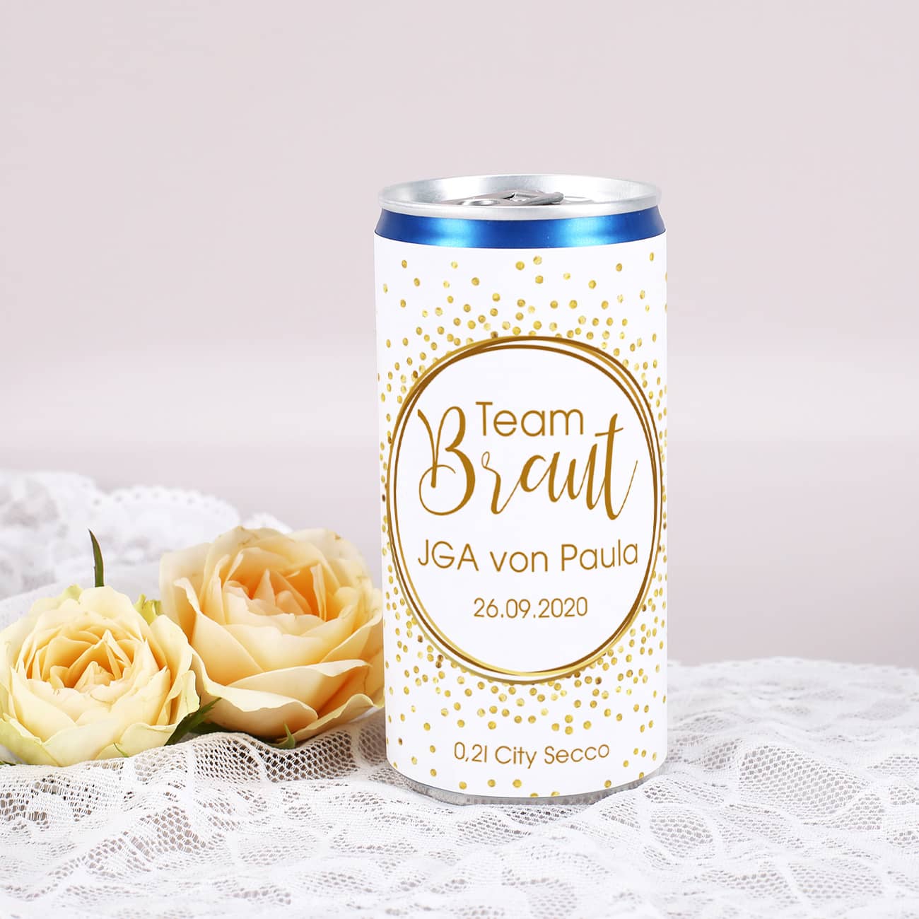 Variante Team Braut mit Name der Braut und Datum