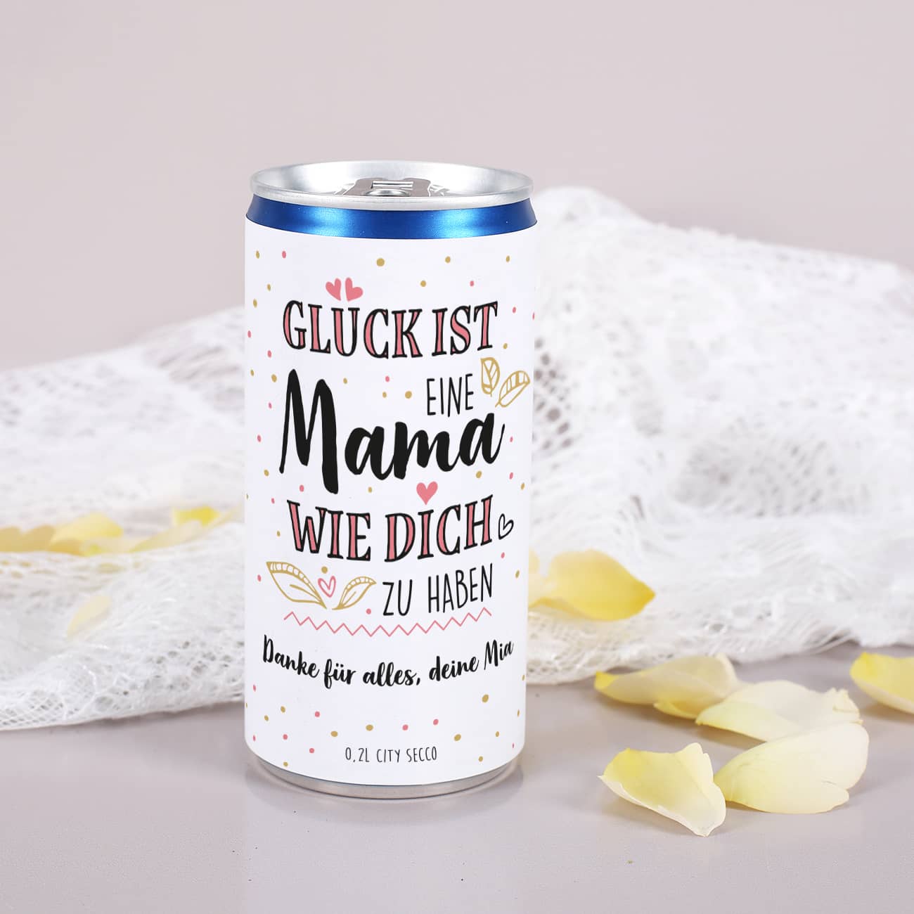 Secco in der Dose für Mama mit Wunschtext