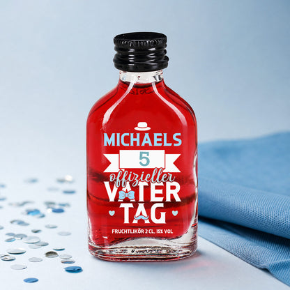 Schnaps zum Vatertag mit personalisiertem Aufdruck mit Name & Zahl nach Wunsch