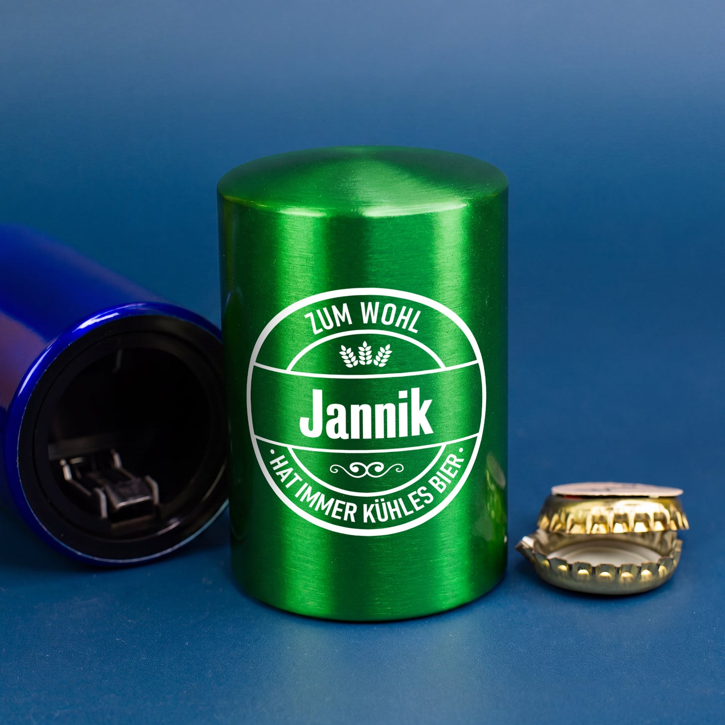 Personalisierter Push-Up Flaschenöffner mit Name & Biermotiv | Geschenk für Männer & Vatertag