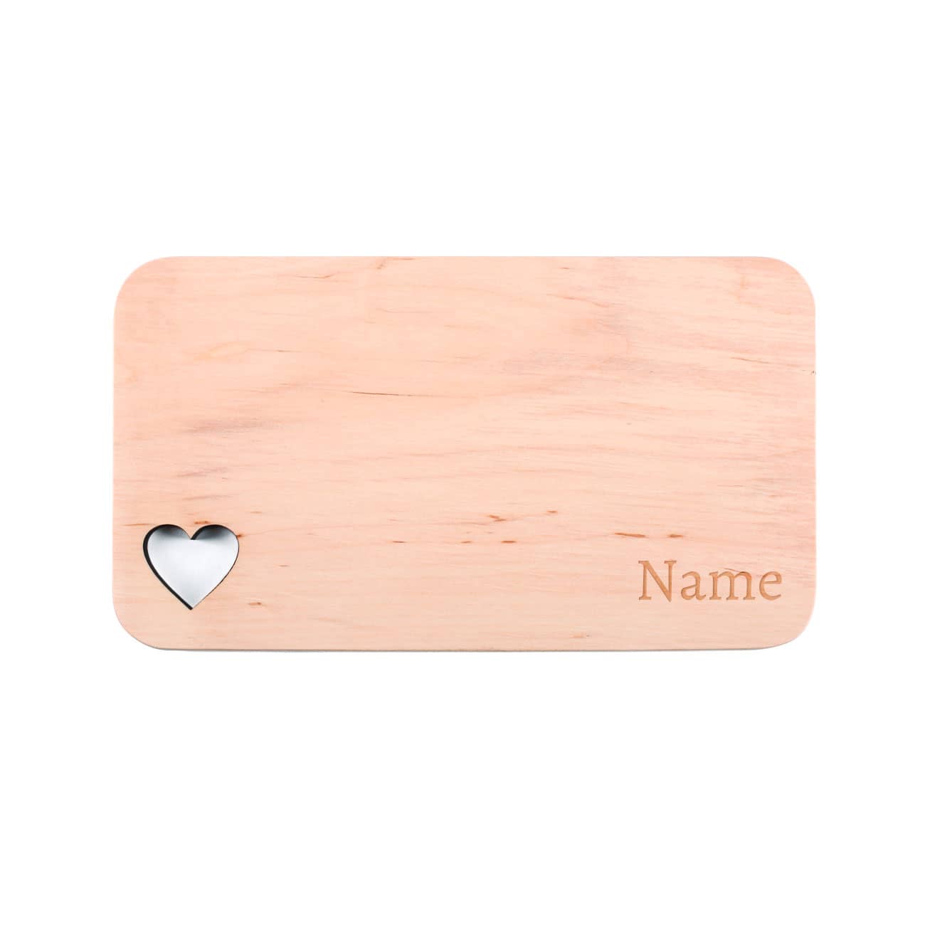 Holzbrett aus Erlenholz mit Namensgravur