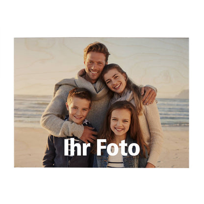 Ihr Foto im Querformat auf Holzplatte