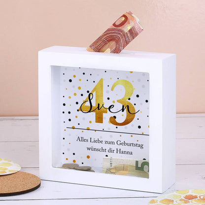 Bilderrahmen Spardose zum Geburtstag