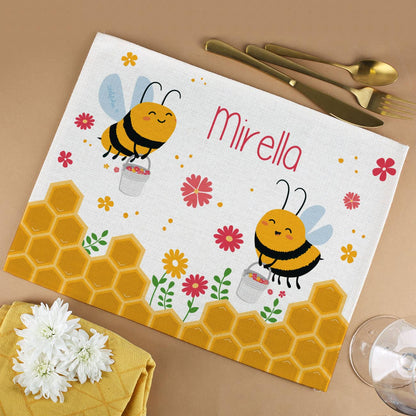 Bienchen Platzdeckchen mit Wunschname bedruckt