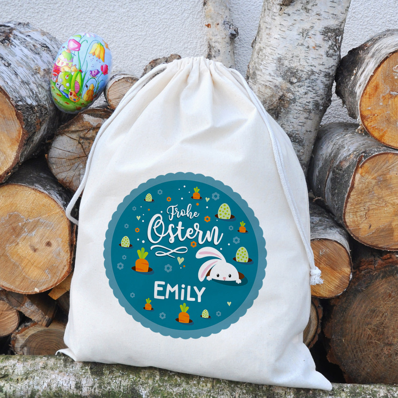 Großer Geschenksack zu Ostern mit Ihrem Namen bedruckt, 40 x 50 cm