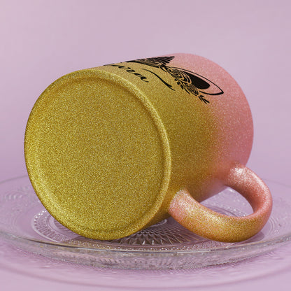 Pink-Gold Glitzertasse