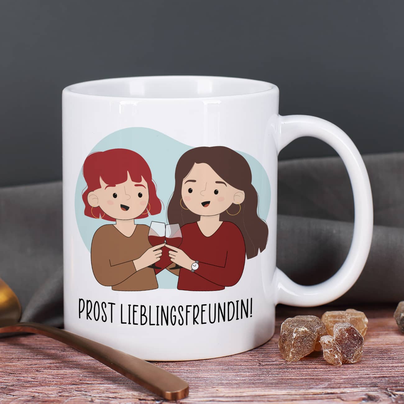 Beste Freundinnen Tasse mit auswählbaren Figuren und Sprüchen
