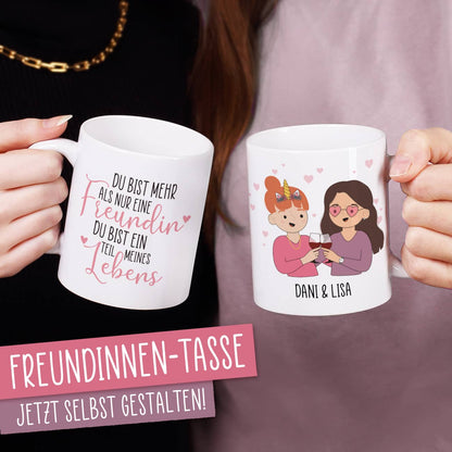 Beste Freundinnen Tasse mit auswählbaren Figuren und Sprüchen
