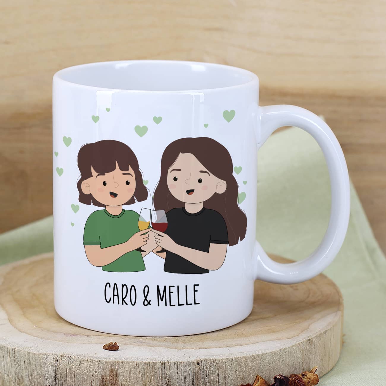 Beste Freundinnen Tasse mit auswählbaren Figuren und Sprüchen