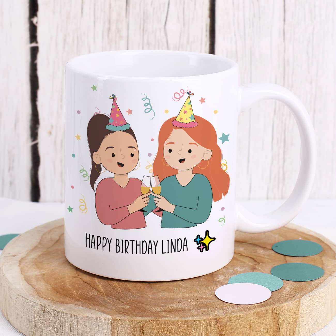 Beste Freundinnen Tasse mit auswählbaren Figuren und Sprüchen