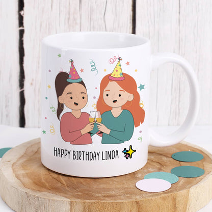 Beste Freundinnen Tasse mit auswählbaren Figuren und Sprüchen