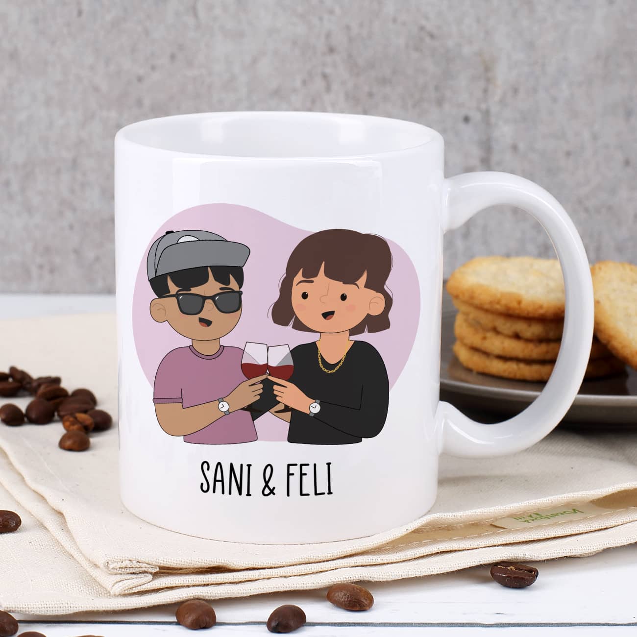 Beste Freundinnen Tasse mit auswählbaren Figuren und Sprüchen