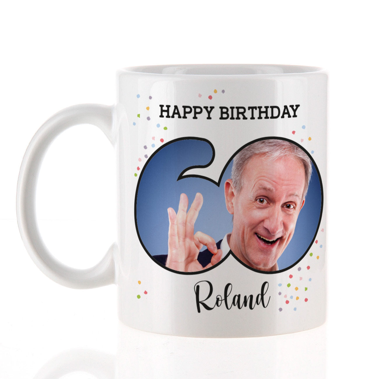 Fototasse zum 60. Geburtstag mit Name 