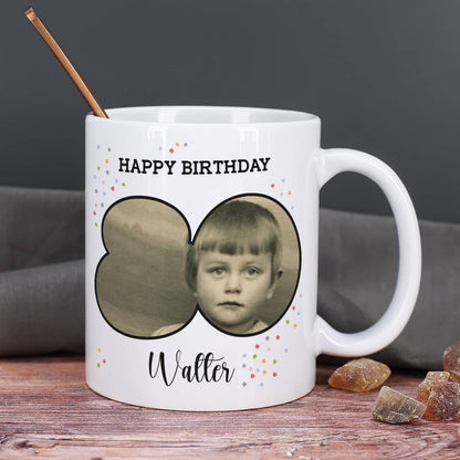  Happy Birthday-Fototasse zum 80. Geburtstag 