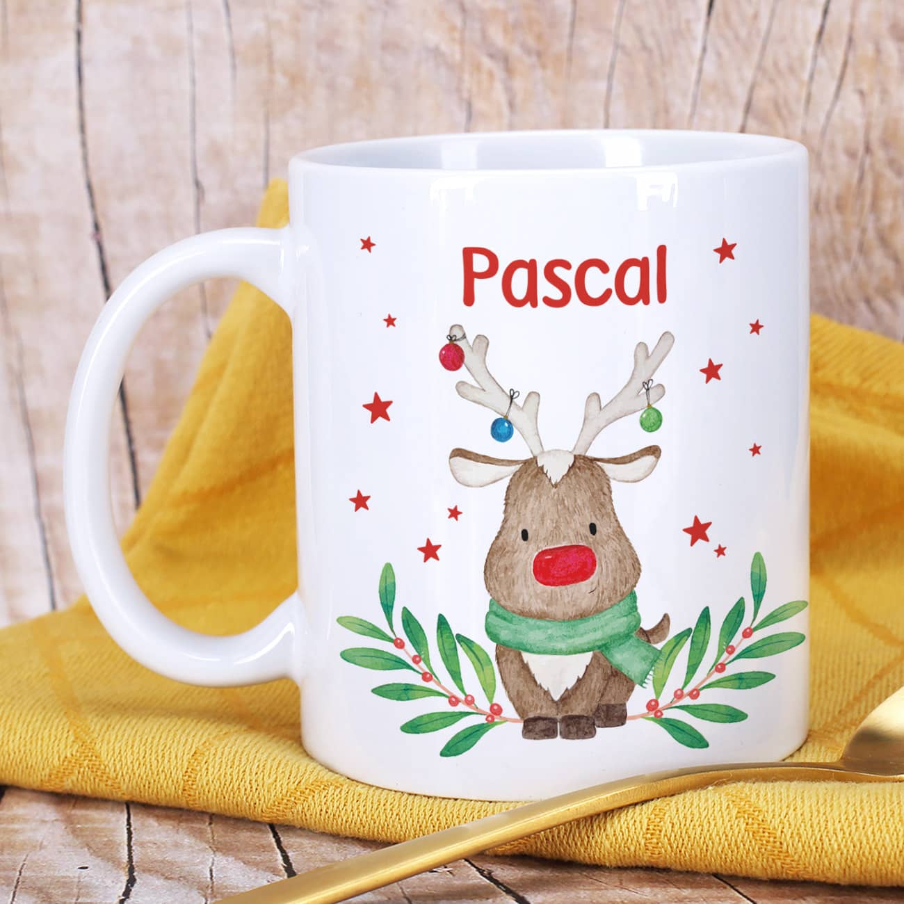 Personalisierte Tasse zu Weihnachten mit Name nach Wunsch