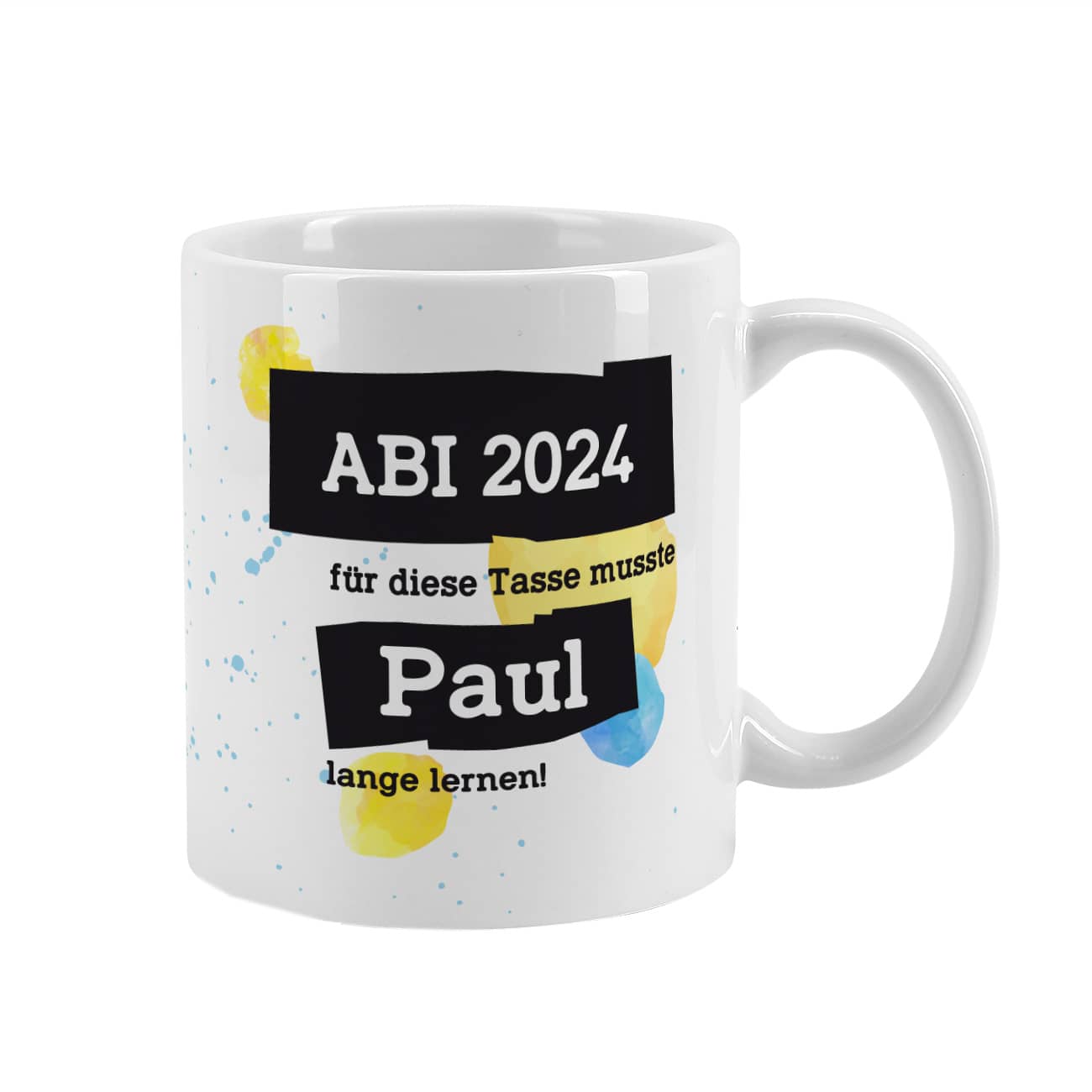 Für diese Tasse musste ich lange lernen - Tasse mit Name zum Abi 2024