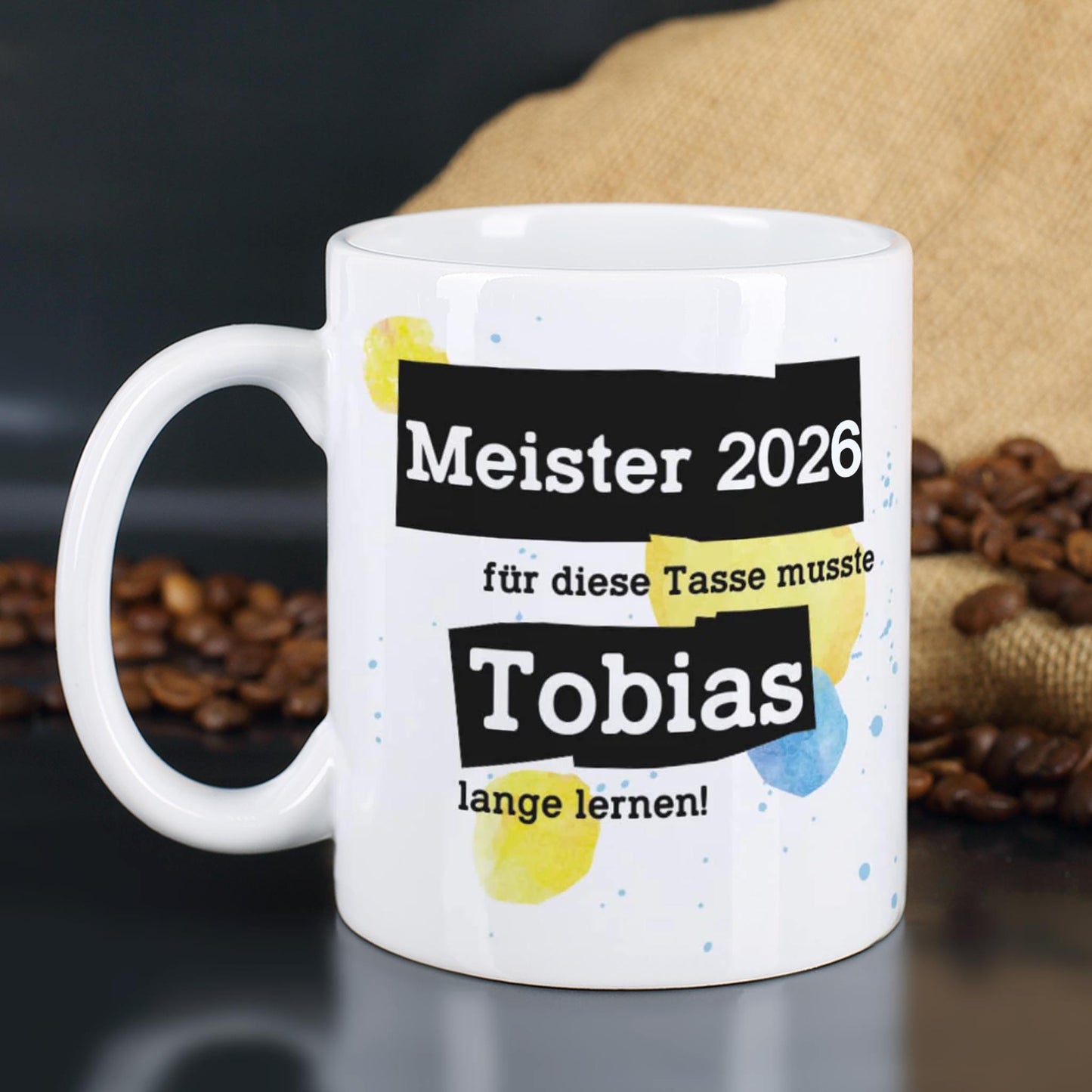 Für diese Tasse musste ich lange lernen - Tasse zur Meisterprüfung