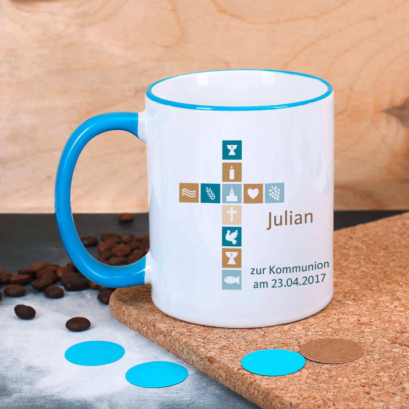 Tasse für Jungen zur Taufe, Kommunion, Konfirmation