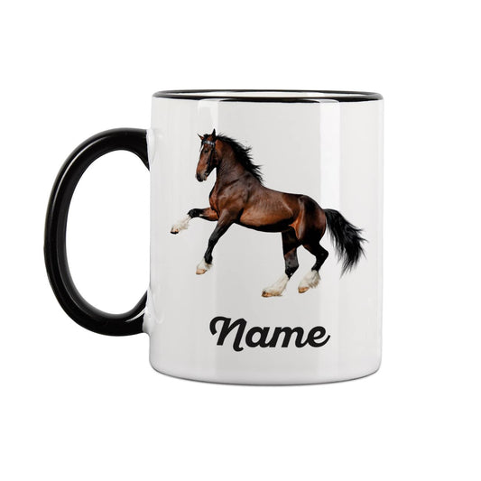 Pferde Tasse mit Kaltblüter und Name