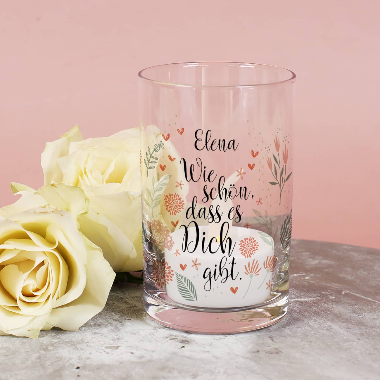Kleines Windlicht für Teelichter als Dankeschön
