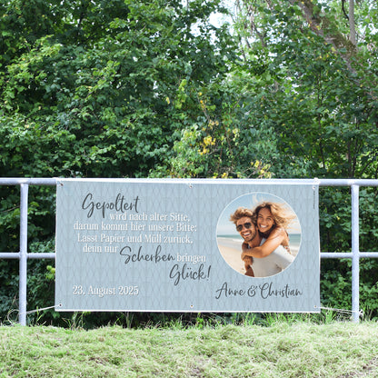 Großes Banner zum Polterabend mit Foto