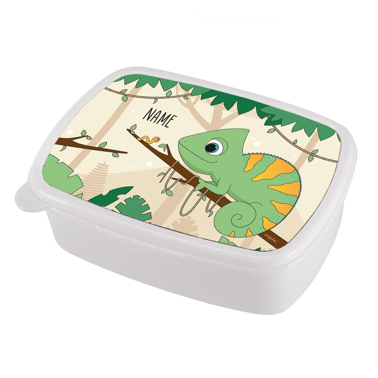 Chamäleon Lunchbox für Kinder mit Name