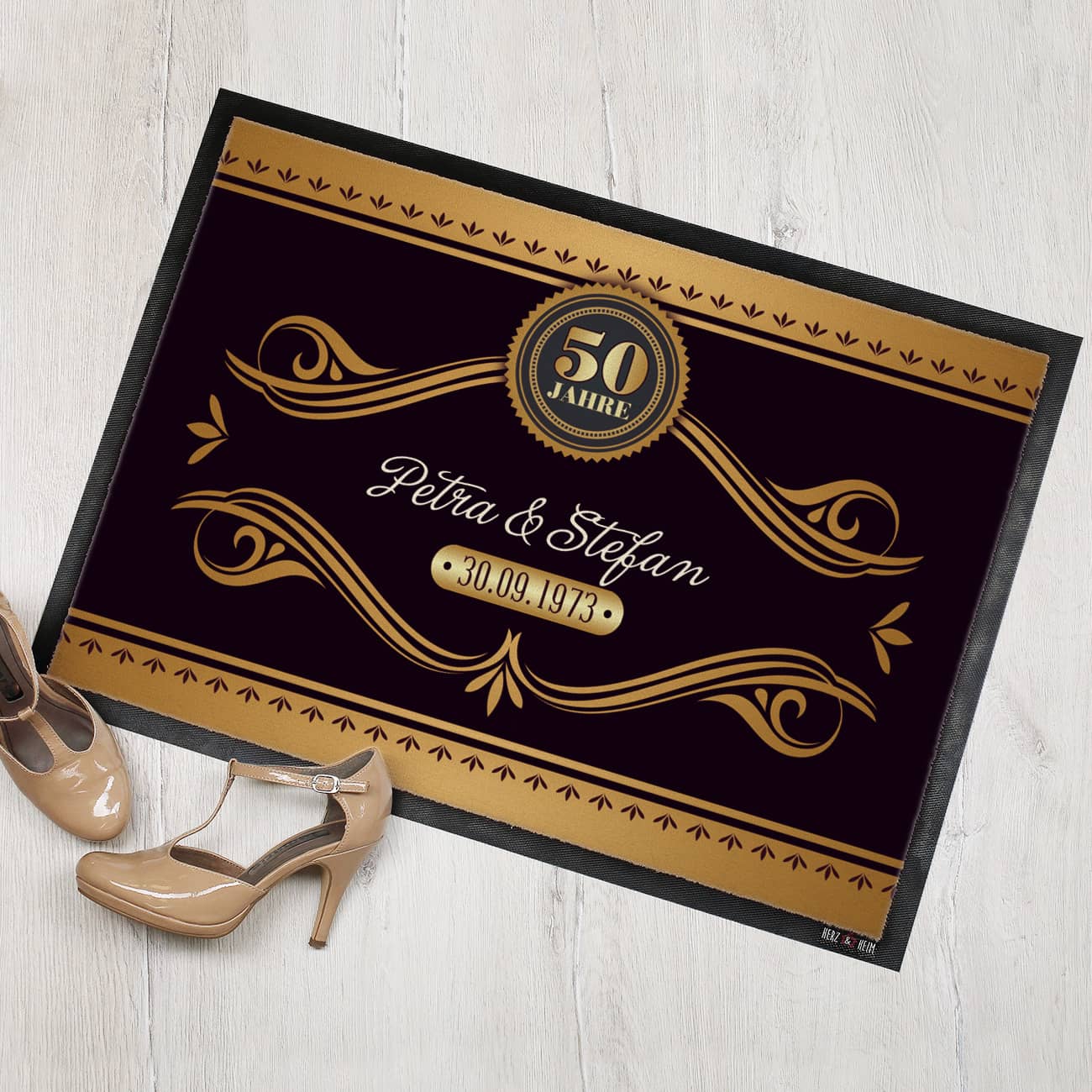 Fußmatte zur Goldenen Hochzeit