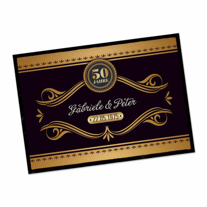 Persönliche Fußmatte zur Goldenen Hochzeit mit Namen & Datum