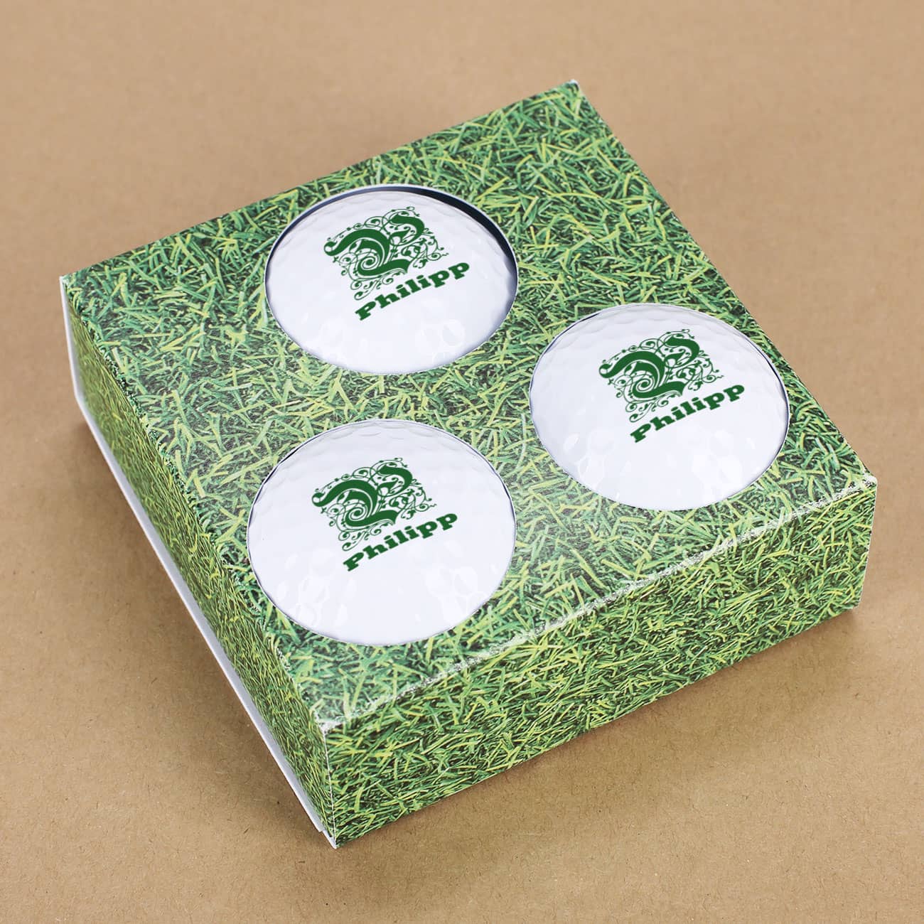 3 Golfbälle in praktischer Geschenkverpackung