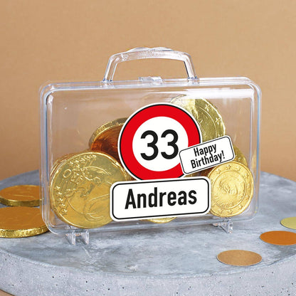 Kleiner Geldkoffer Achtung Alter mit Name