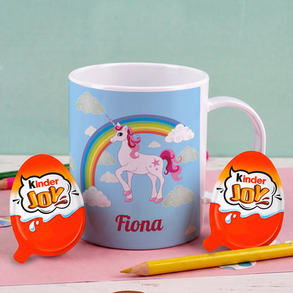 Einhorn Tasse aus bruchfestem Kunststoff mit Ihrem Namen personalisiert