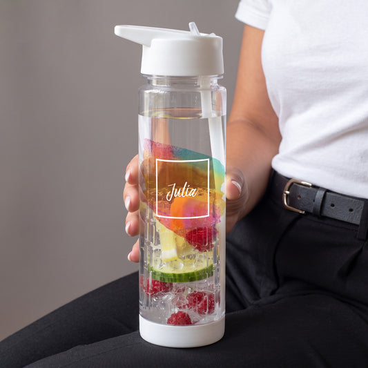 Personalisierte Watercolor Trinkflasche mit Wunschnamen – das ideale Geschenk für Kollegen und Freunde