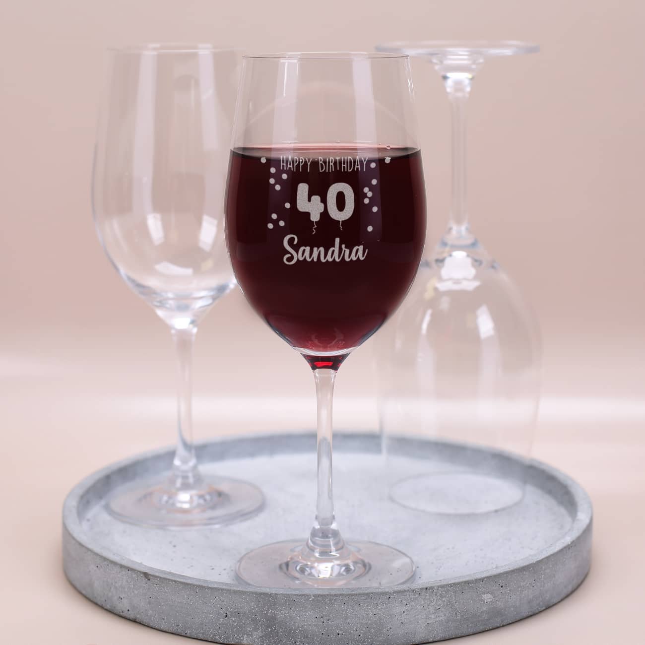Leonardo Weinglas mit Gravur Happy Birthday 40