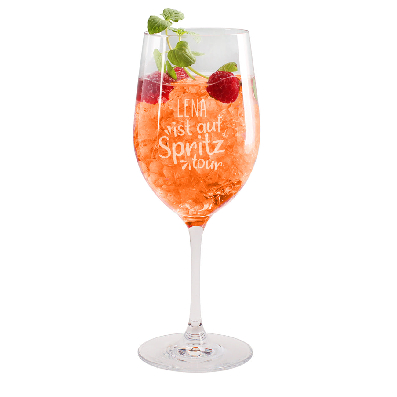 Aperolglas mit lustigen Spruch und Name graviert