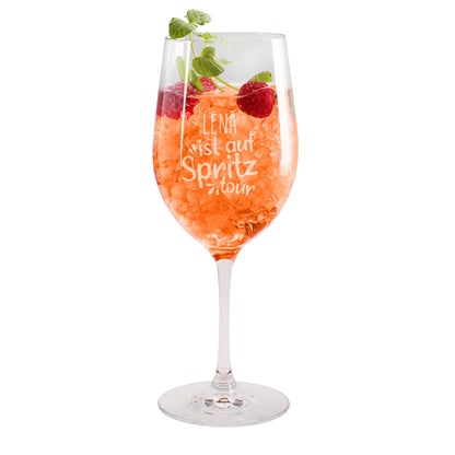 Aperolglas mit lustigen Spruch und Name graviert